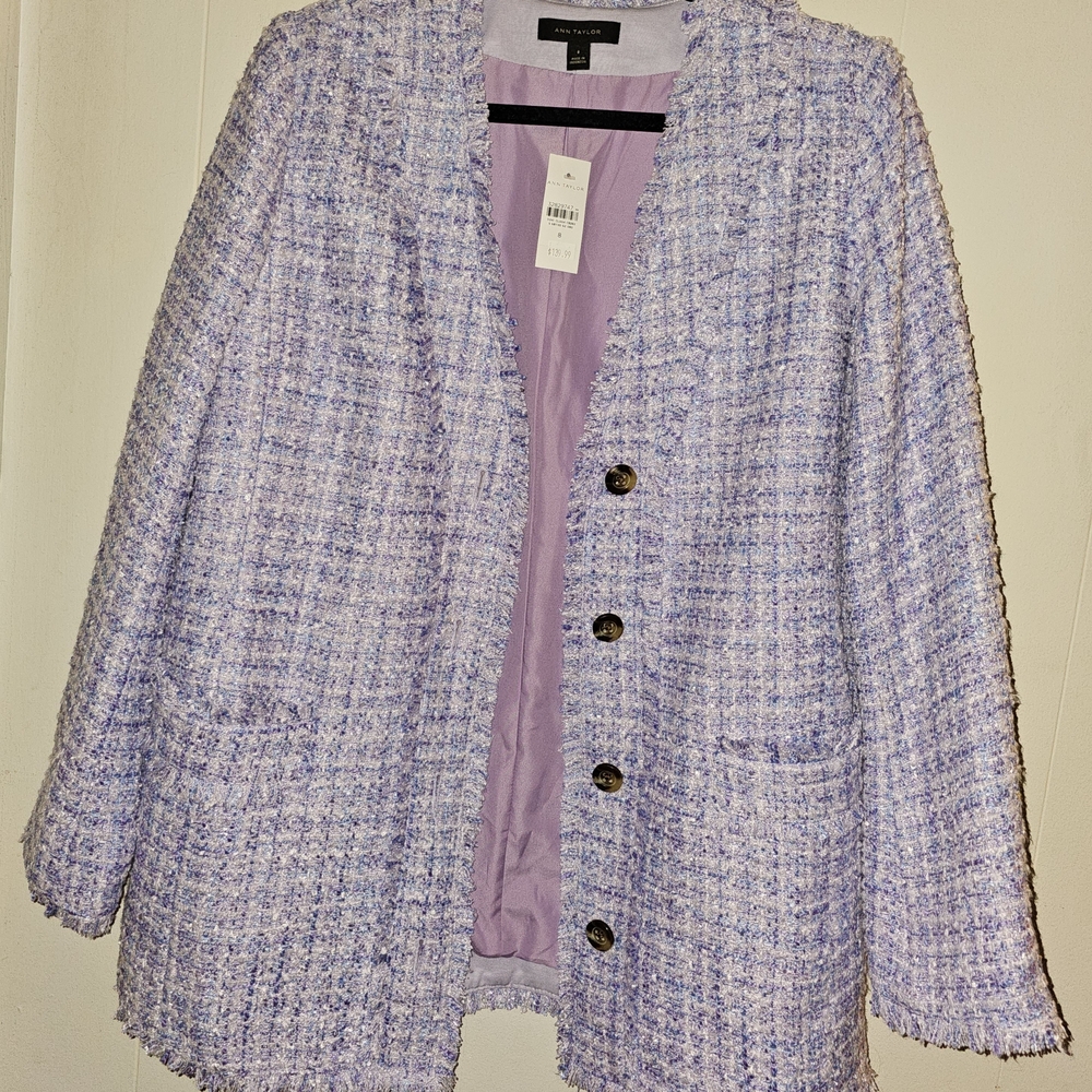 Ann Taylor Lavender Tweed Blazer
